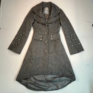 Hearts & Roses Gothic Brocade Coat XS Victorian Steampunk Corset Lace Jacket